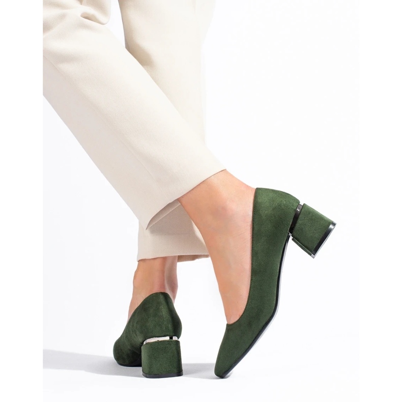 Décolleté verdi Vinceza da donna con tacco basso verde 1