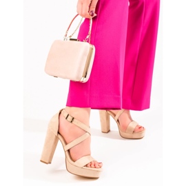 Sandalo Shelovet beige con tacco alto 2