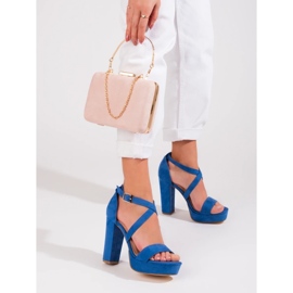 Sandali Shelovet blu con tacco alto 2