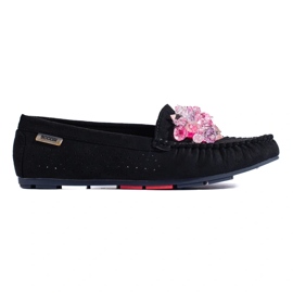 Mocassini Shelovet da donna in camoscio nero 2