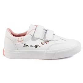 W. Potocki Scarpe sportive con velcro per ragazze Potocki bianche bianca 1