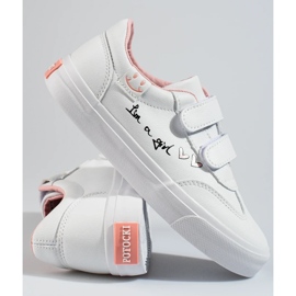 W. Potocki Scarpe sportive con velcro per ragazze Potocki bianche bianco 2