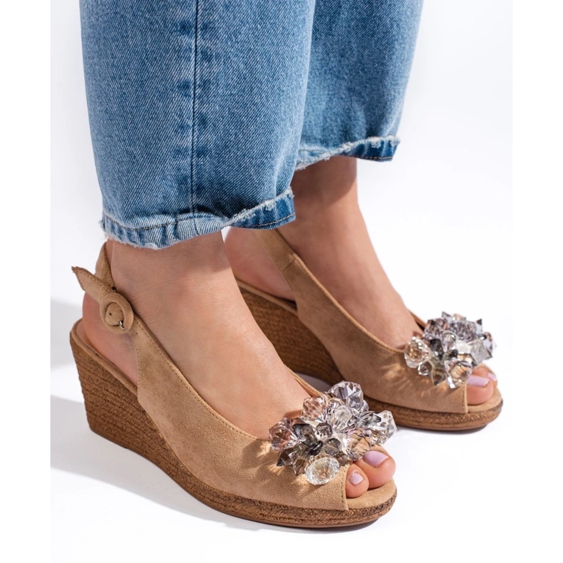 W. Potocki Sandali espadrillas con zeppa da donna di colore beige di Potocki 1
