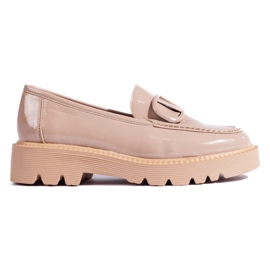 Mocassini beige su una spessa piattaforma di Shelovet 1