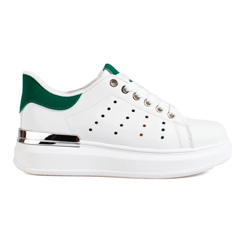 Sneakers bianche Shelovet con suola spessa bianca 1