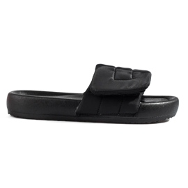 Pantofole nere da donna con velcro Shelovet nero 1