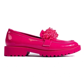 Mocassini da donna Shelovet laccati con cristalli fucsia rosa 2
