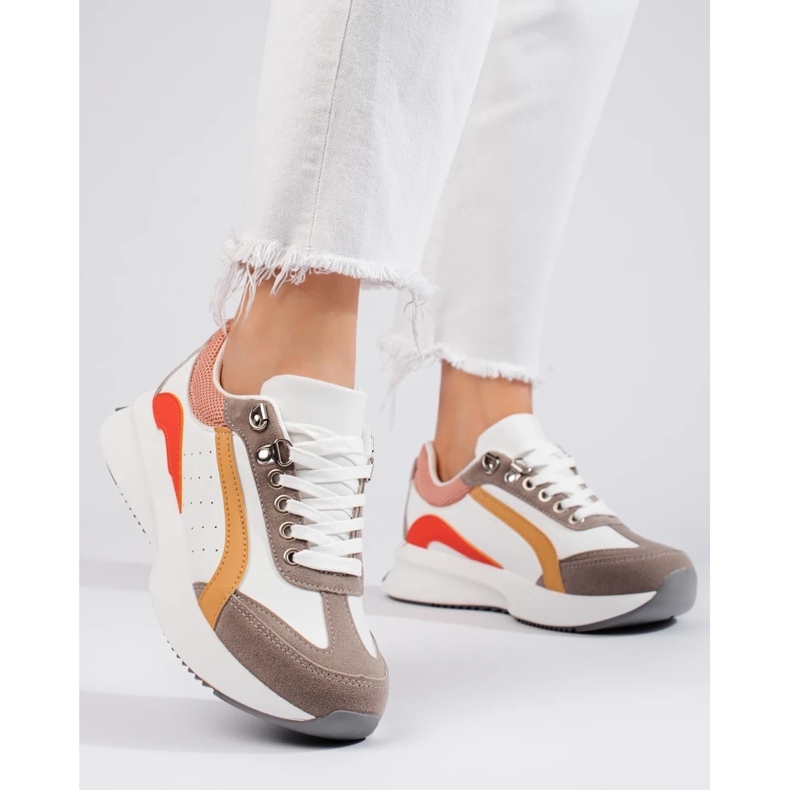Sneakers multicolori Shelovet da donna bianco 2