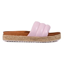 Espadrillas da donna su suola spessa Vinceza rosa 1