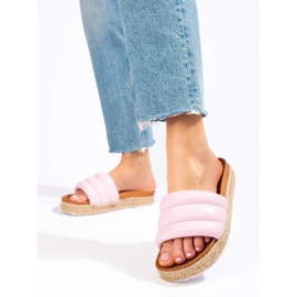 Espadrillas da donna su suola spessa Vinceza rosa 2