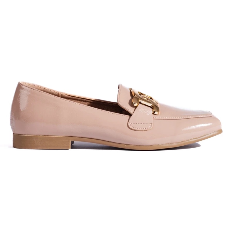 Scarpe da donna rosa laccate con catena Shelovet 2