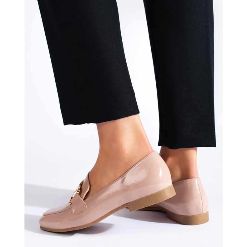 Scarpe da donna rosa laccate con catena Shelovet 1