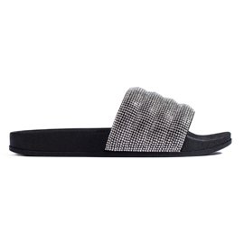 Pantofole nere con strass Shelovet nero 1