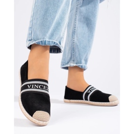 Espadrillas da donna in camoscio nero di Vinceza 1