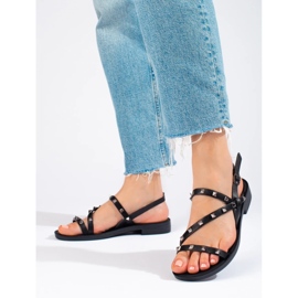 W. Potocki Sandali romani neri con borchie Potocki nero 2