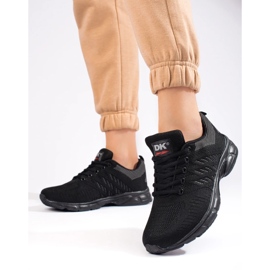 SHELOVET Scarpe da ginnastica in tessuto nero Dk da donna 2