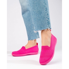 Sneakers slip-on da donna in tessuto Shelovet rosa 1
