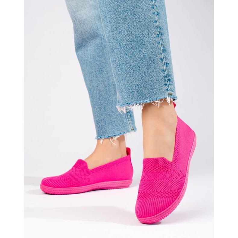 Sneakers slip-on da donna in tessuto Shelovet rosa 1