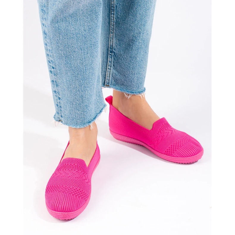 Sneakers slip-on da donna in tessuto Shelovet rosa 2