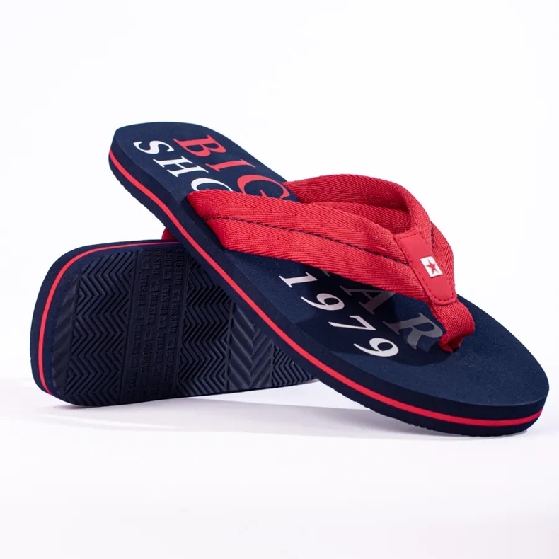 Ciabatte da uomo Big Star LL174613 rosso 2