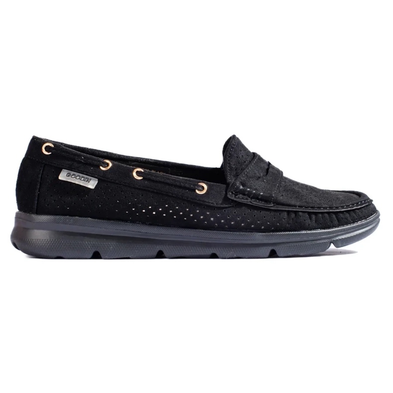 Mocassini Shelovet in camoscio nero da donna 2