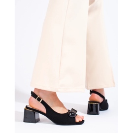 Sandali in pelle scamosciata nera nero 2