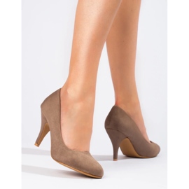 Classiche décolleté con tacco in camoscio marrone di Shelovet 1