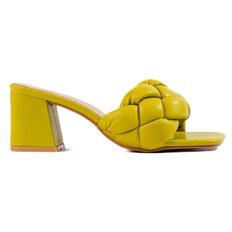 Sandali con tacco Shelovet verde da donna 2
