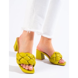 Sandali con tacco Shelovet verde da donna 1