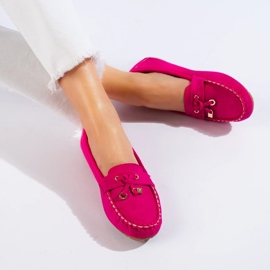 Mocassini da donna in camoscio rosa di Shelovet 2