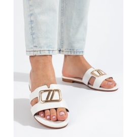 Eleganti pantofole da donna bianche Shelovet bianco 1