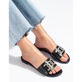 Sandali neri da donna con elegante fibbia Shelovet nero 2