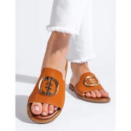 Sandalo piatto da donna Shelovet color cammello marrone 1