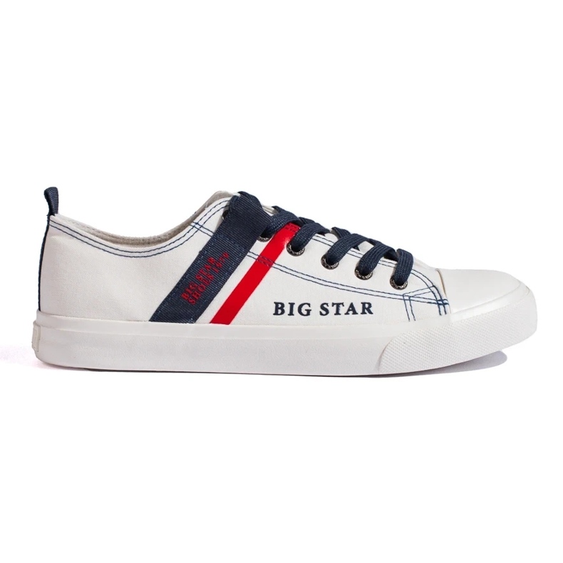 Sneakers bianche da uomo realizzate in pelle ecologica Big Star LL174005 bianco 1