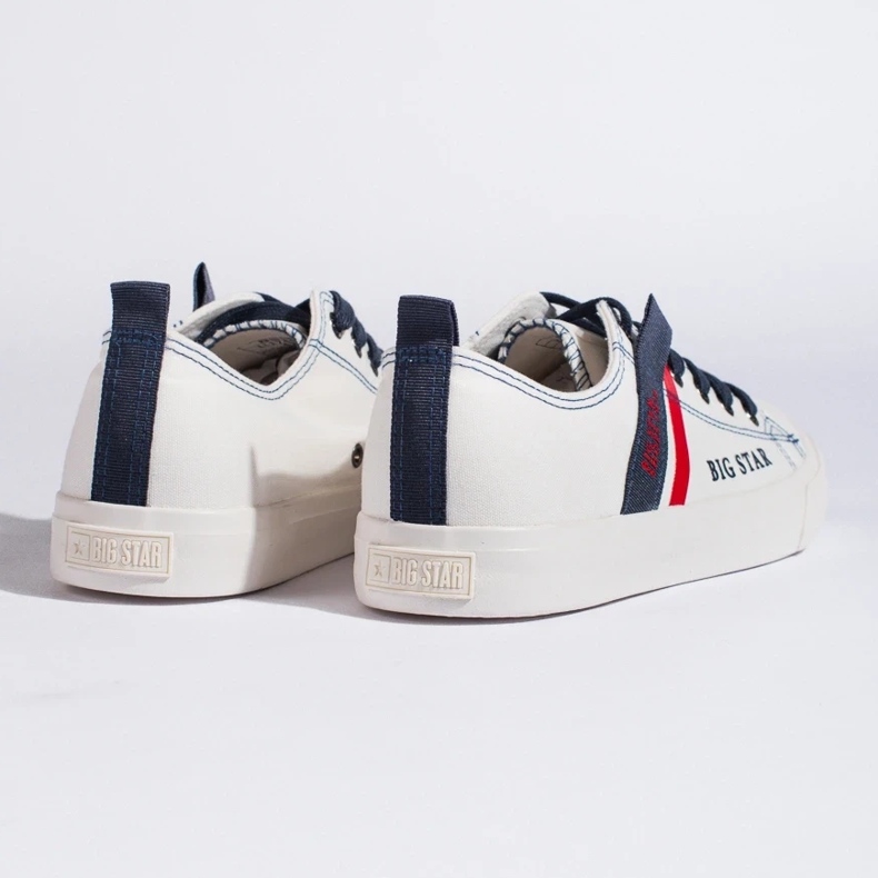 Sneakers bianche da uomo realizzate in pelle ecologica Big Star LL174005 bianco 2