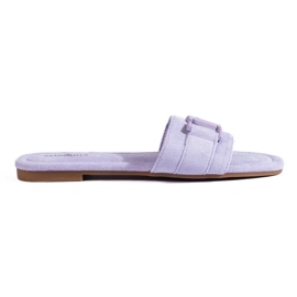 Pantofole da donna in camoscio viola di Shelovet 2
