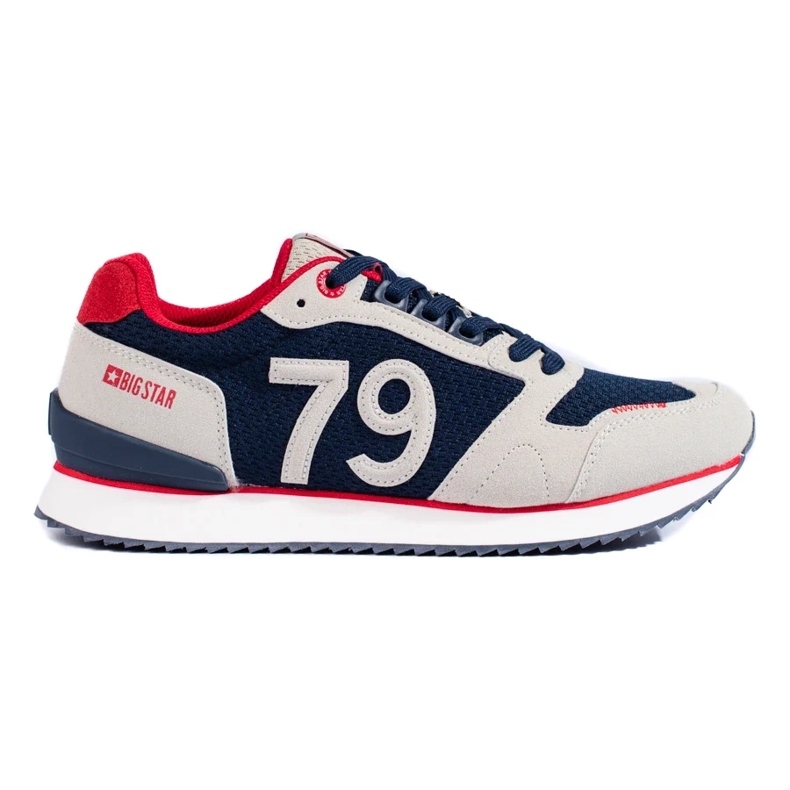 Scarpe sportive da uomo LL174256 Big Star blu navy e beige 2