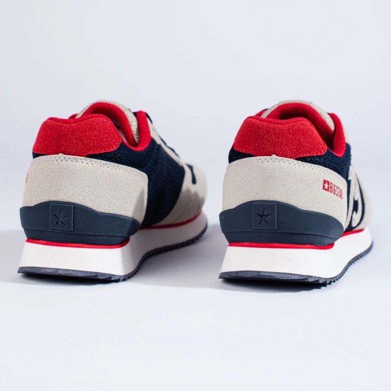 Scarpe sportive da uomo LL174256 Big Star blu navy e beige 1