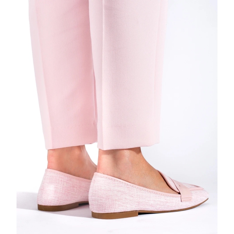Eleganti mocassini rosa Shelovet da donna 1