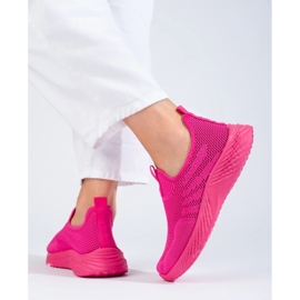 Scarpe sportive da donna traforate fucsia Shelovet rosa 2