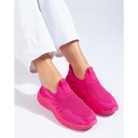 Scarpe sportive da donna traforate fucsia Shelovet rosa 1