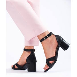 Sandali neri con tacco Shelovet da donna nero 1