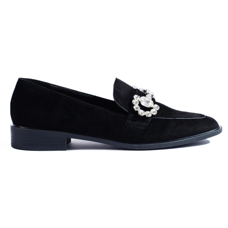 Mocassini in camoscio nero con fibbia Shelovet 1