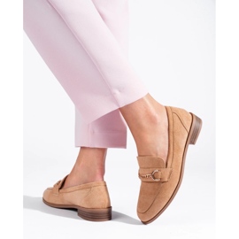 Mocassini Shelovet marroni da donna beige 2