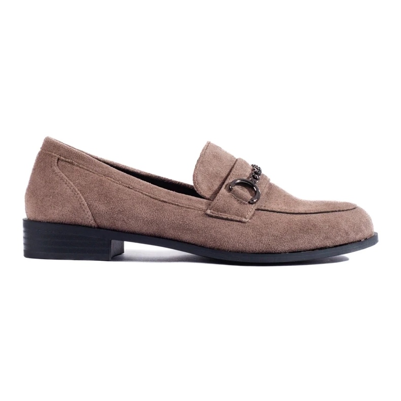 Mocassini da donna in camoscio beige scuro di Shelovet 2