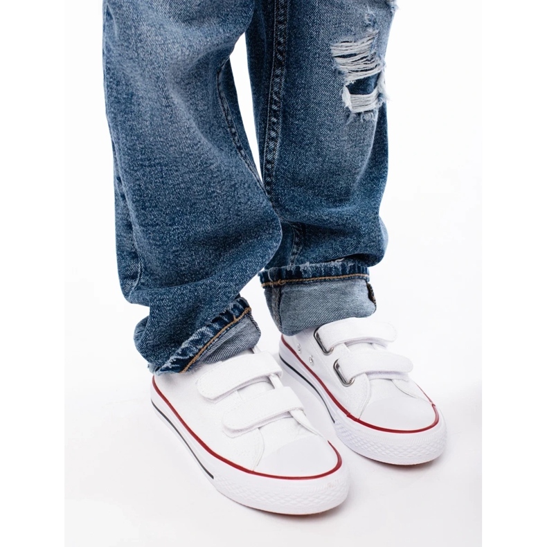 Sneakers bianche da bambino Shelovet con velcro bianca 1