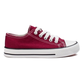 Sneakers stringate Shelovet bordeaux per ragazzi rosso 1