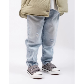 Sneakers da bambino con velcro grigio Vico 2