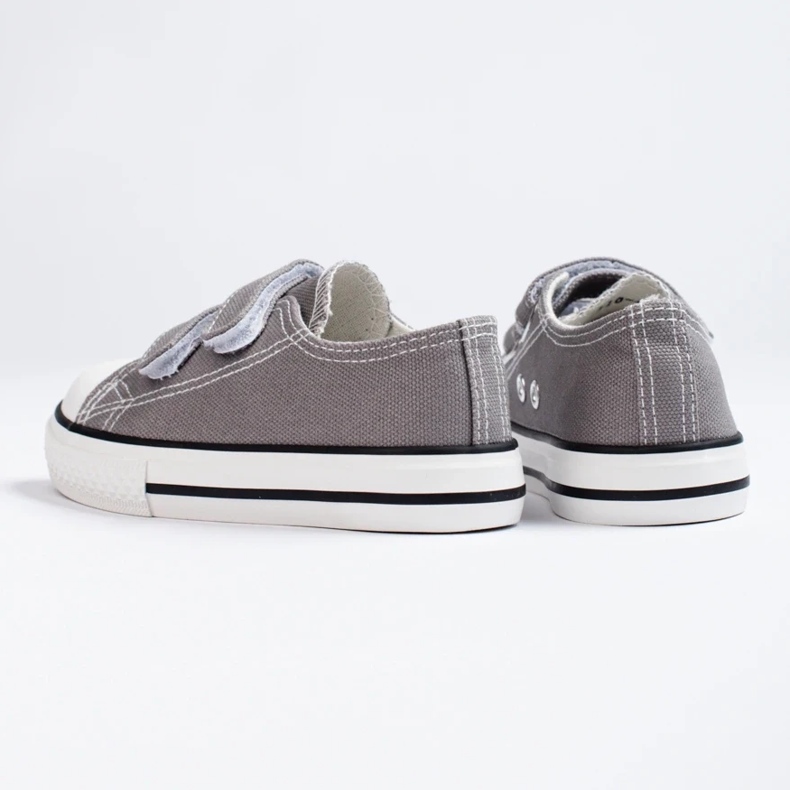Sneakers da bambino con velcro grigio Vico 1
