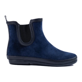 W. Potocki Stivali di gomma isolanti in pelle scamosciata blu navy di Potocki 2